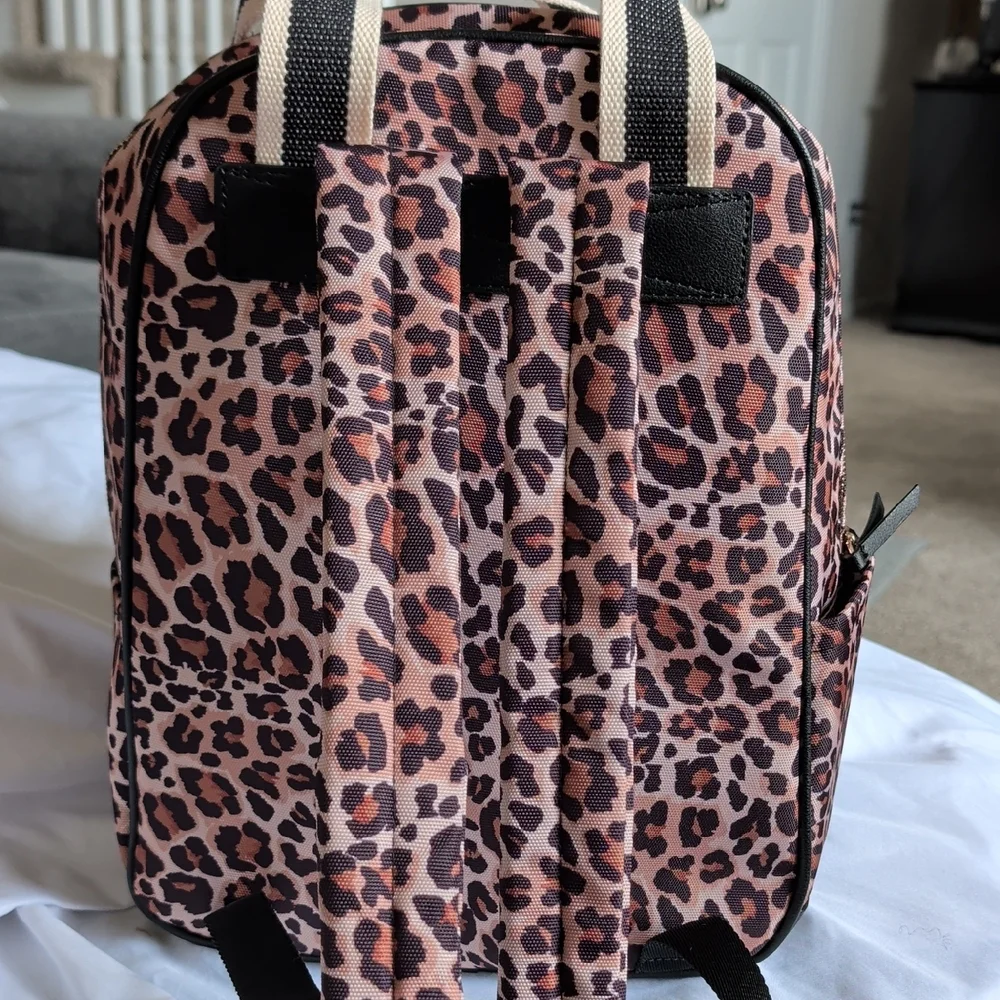 Juicy Couture Pink Leopard Print Backpack with Gold Charm